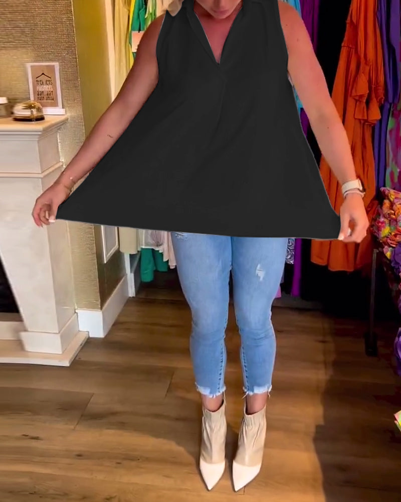 Ava | Sleeveless Ruffle Top
