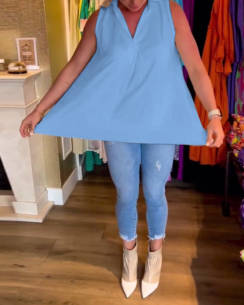Ava | Sleeveless Ruffle Top