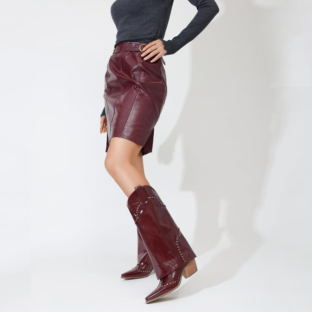 Phoenix | Studded Mid-Calf Cowboy Boots