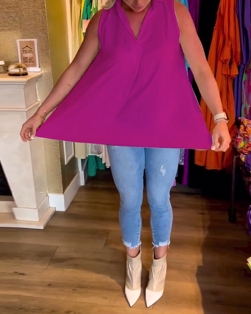 Ava | Sleeveless Ruffle Top