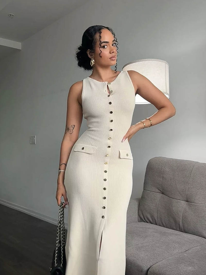 Sophia | Button-Front Maxi Dress