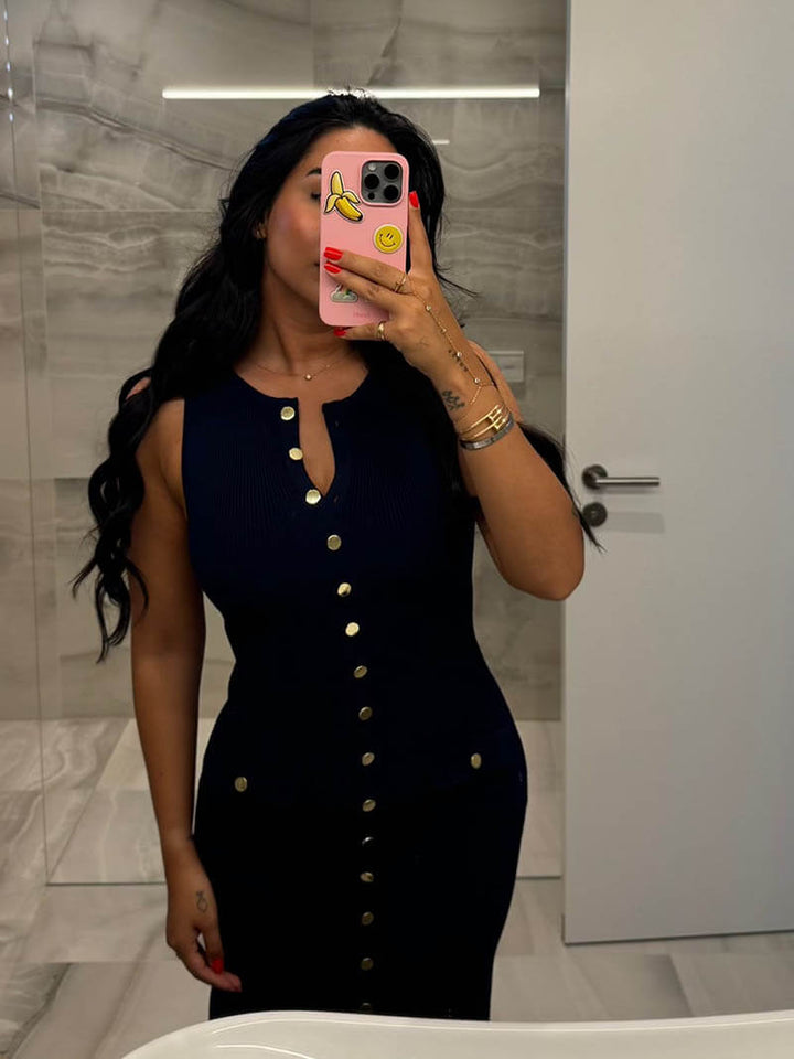 Sophia | Button-Front Maxi Dress