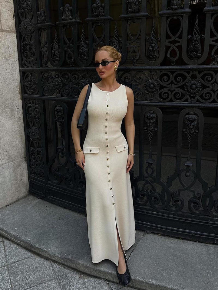 Sophia | Button-Front Maxi Dress