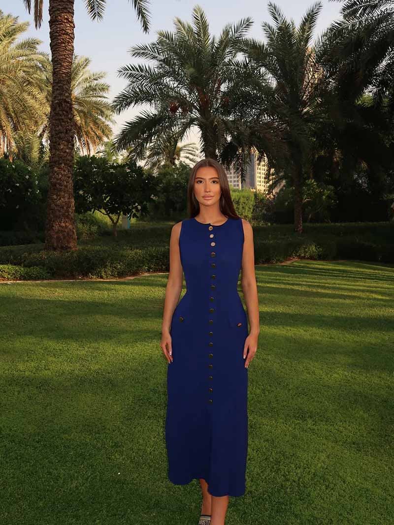 Sophia | Button-Front Maxi Dress