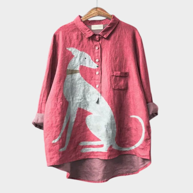 Phoebe | Dog-Print Blouse